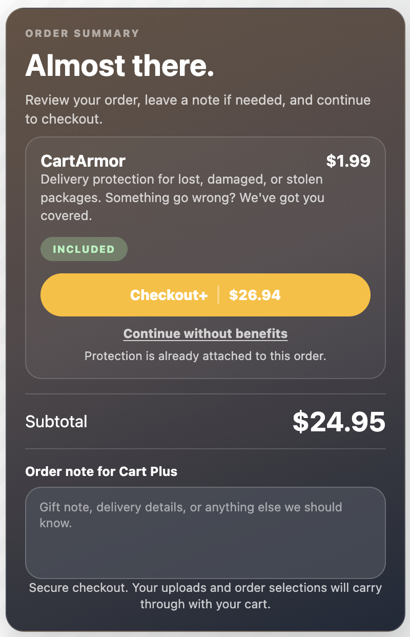 Classic Brown CartArmor cart offer style