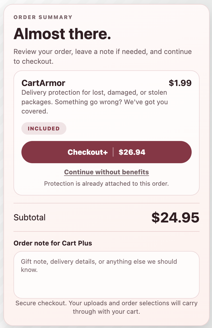 Rose Soft CartArmor cart offer style
